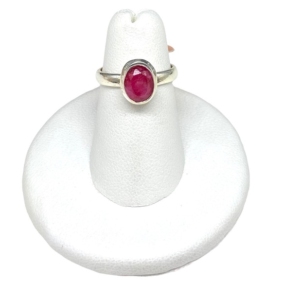 Jewelry - Genuine Ruby Ring Solid Sterling Silver 925 Size 5 Natural Stone